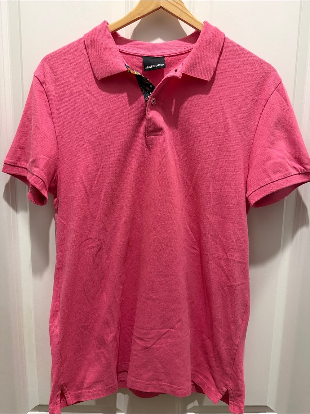 Jared Lang Men's Pink Polo Shirt size medium